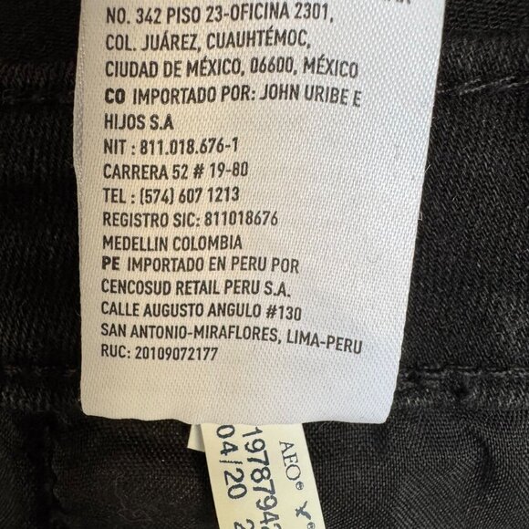 AE Ne(x)t Level Stretch Black Denim Flare Leg Overall Jeans Size 6 Long - Picture 17 of 17